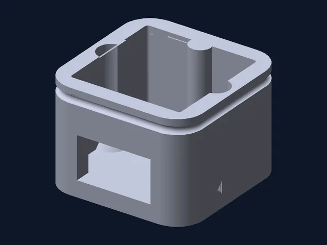 The sensor housing drawn solid: rounded corners and a window cut in one wall