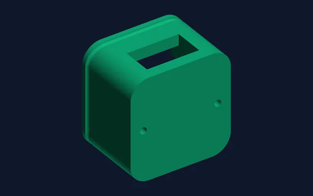 The housing from the STEP file above, converted to STL at the Fine preset