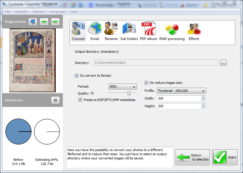 Contenta Converter effects