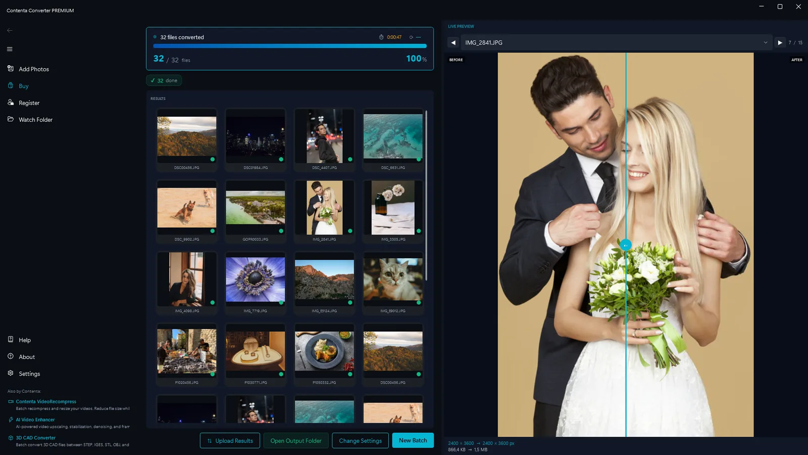 Contenta Converter PREMIUM interface